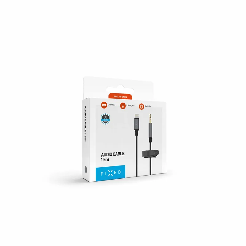 FIXED Link Premium Lightning til 3.5mm stik kabel 1.5m Rumgrå - 8019297