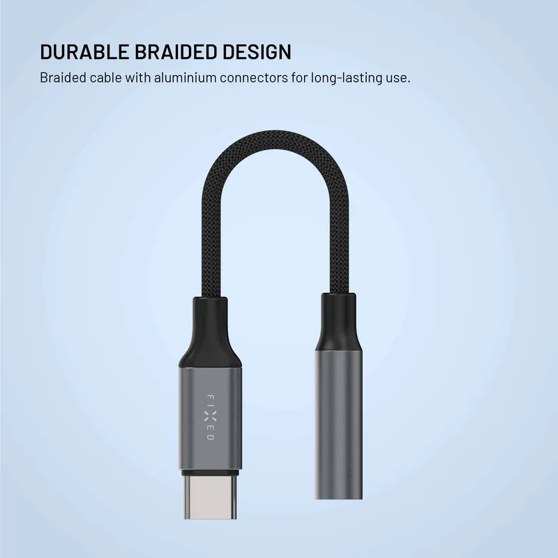 FIXED Link Premium USB-C til 3.5mm adapter Rumgrå - 8019301