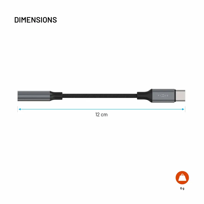 FIXED Link Premium USB-C til 3.5mm adapter Rumgrå - 8019301