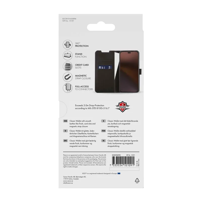 X2O Classic Wallet Honor Magic8 Pro Sort - 3410109