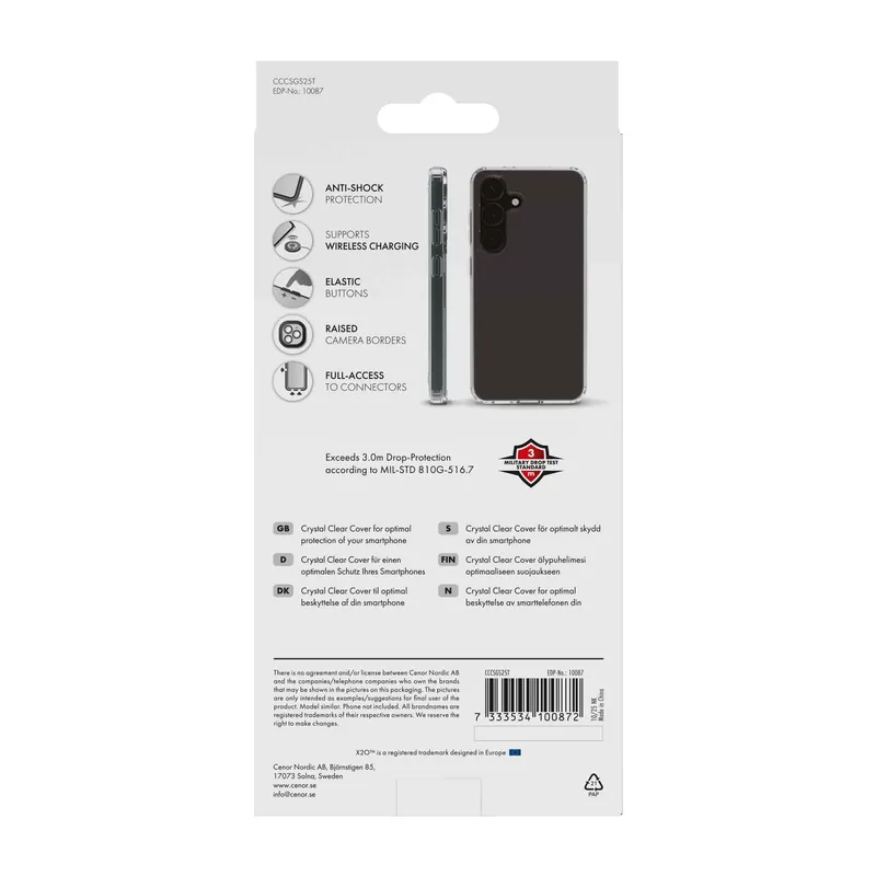 X2O Crystal Clear Cover Samsung Galaxy S25 Klar - 3410087