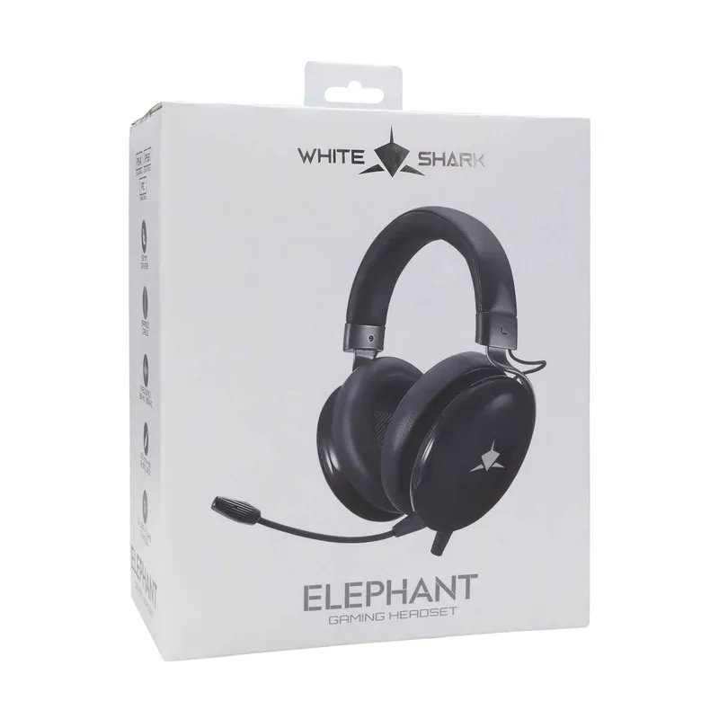 White Shark ELEPHANT Over-Ear Gaming Headset Sort - 9450802