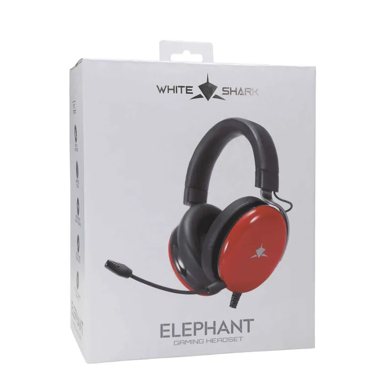White Shark ELEPHANT Over-Ear Gaming Headset Rød/Sort - 9450803