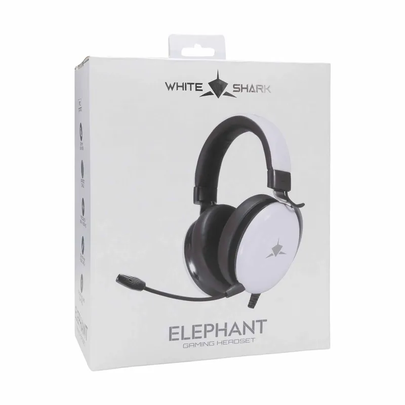 White Shark ELEPHANT Over-Ear Gaming Headset Hvid/Sort - 9450804