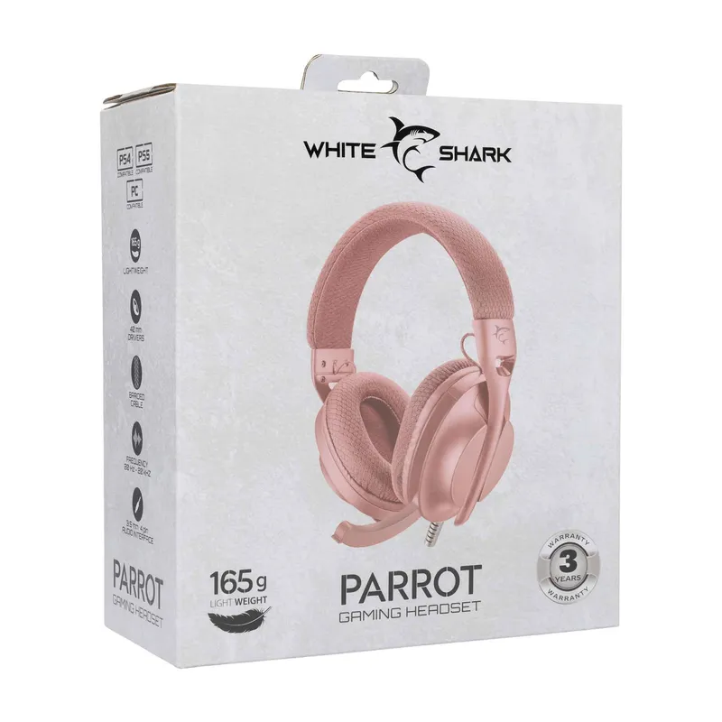 White Shark PARROT On-Ear Gaming Headset Pink - 9450504