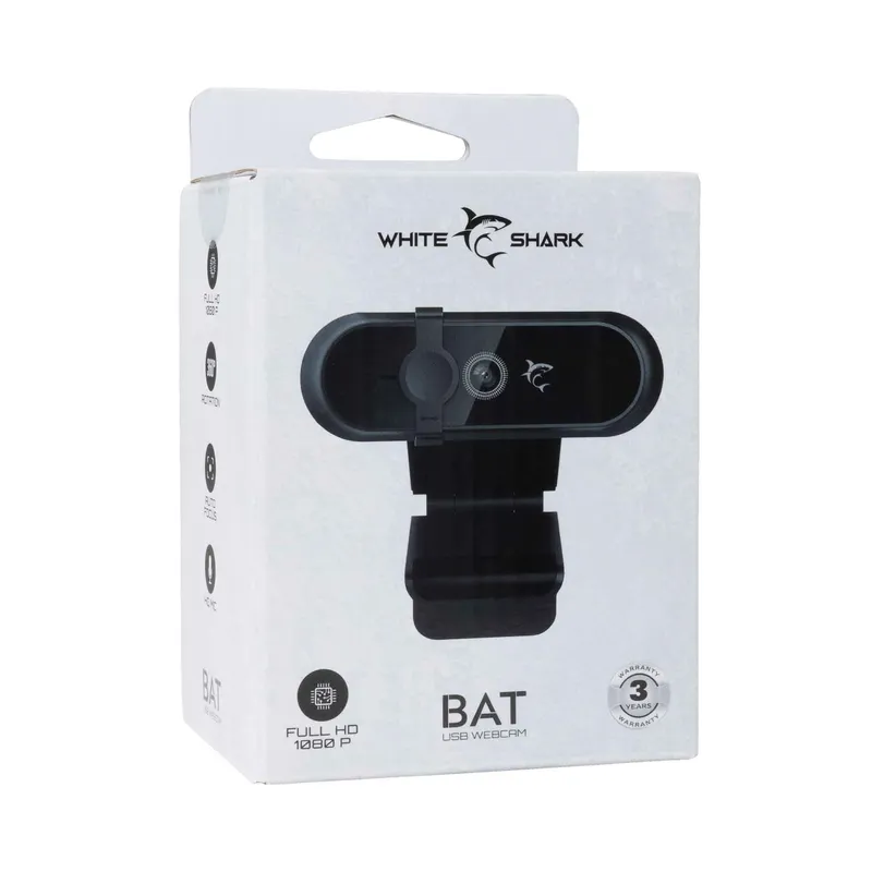 White Shark BAT Full HD USB Webcam Sort - 9450682