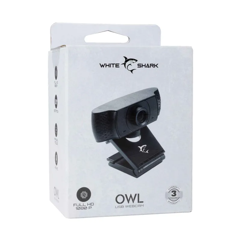White Shark OWL Full HD USB Webcam Sort - 7326770