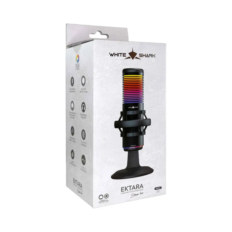 White Shark EKTARA RGB USB Mikrofon Sort - 9450966