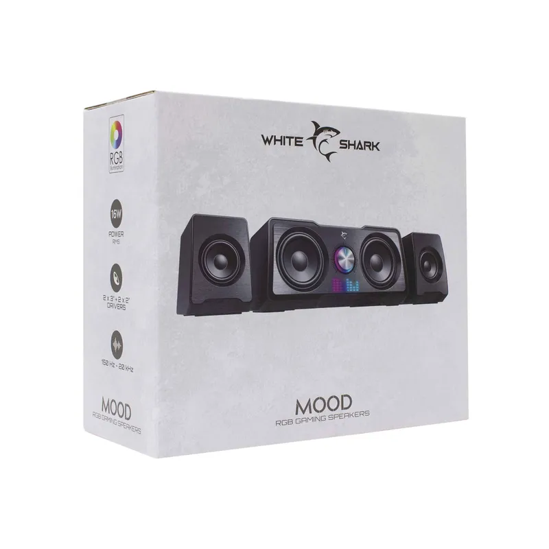 White Shark MOOD Stereo 2.2 Højttaler Sort - 7327063