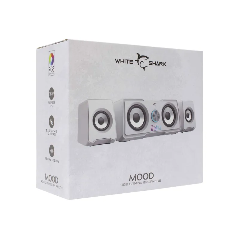 White Shark MOOD Stereo 2.2 Højttaler Hvid - 7327062