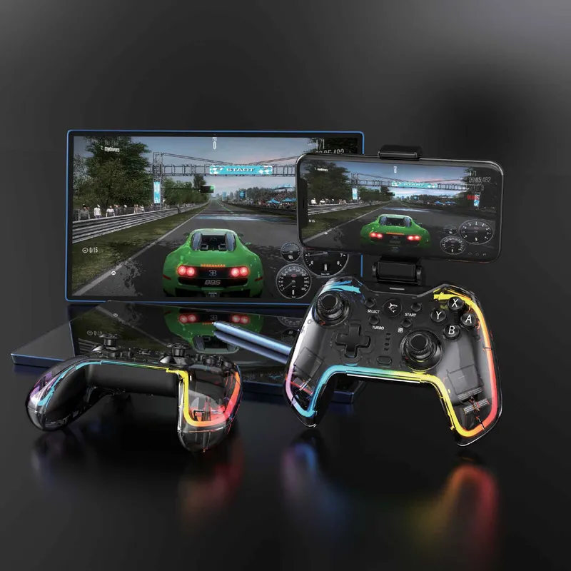 White Shark PRAETORIAN BT RGB Gamepad Klar/Sort - 9450681