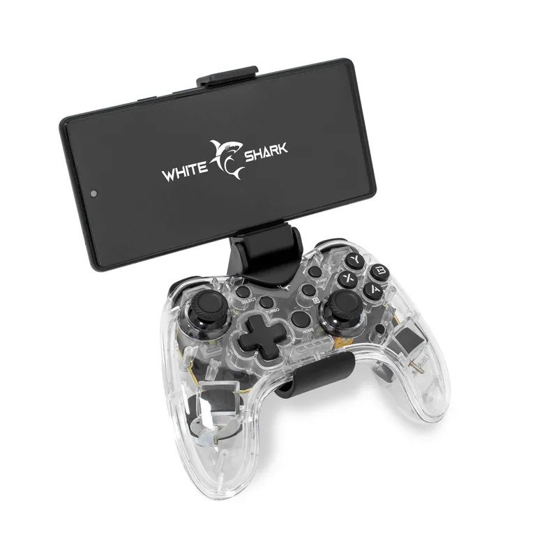 White Shark LEGION BT RGB Gamepad Klar/Sort - 9383759