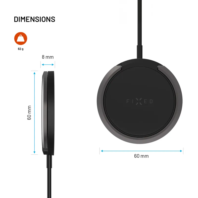FIXED MagPad 15W Trådløs oplader/stativ funktion Sort - 8015727