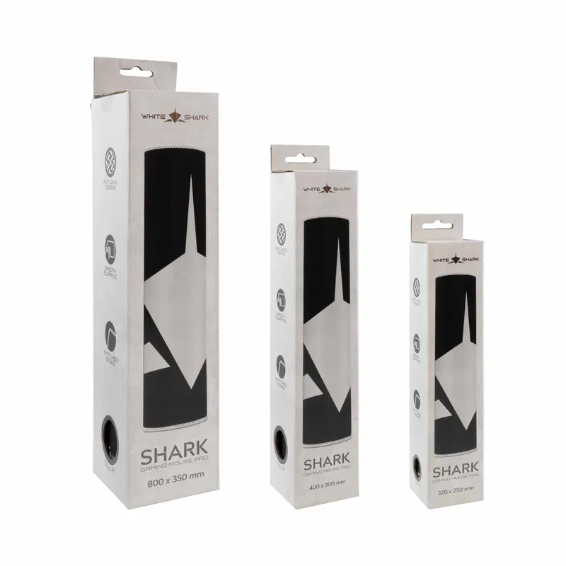 White Shark SHARK L Gaming Musemåtte 400x300mm Sort/Hvid - 2053976