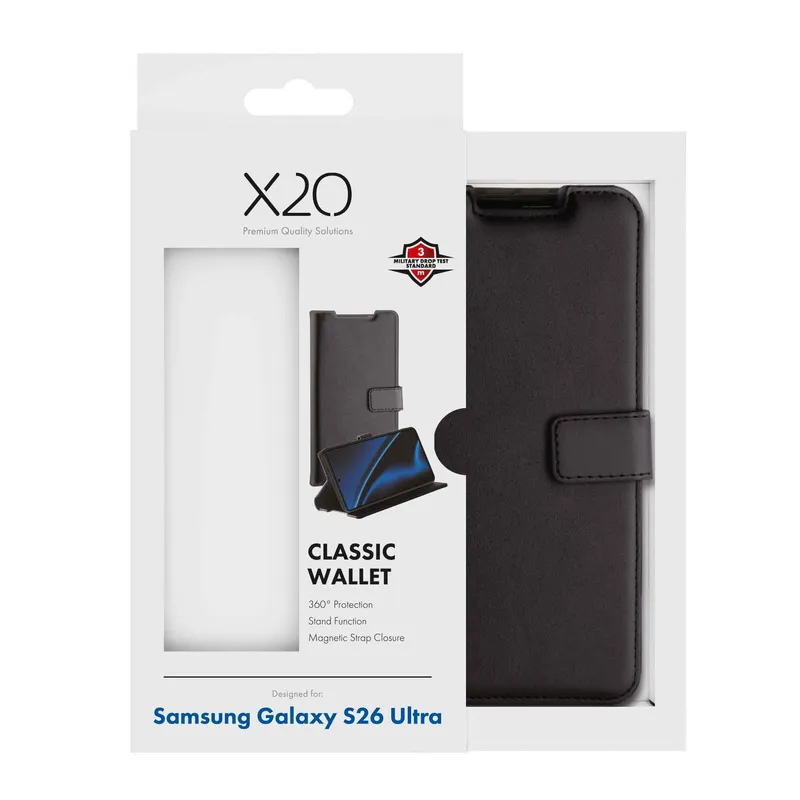 X2O Classic Wallet Samsung Galaxy S26 Ultra Sort - 3410092
