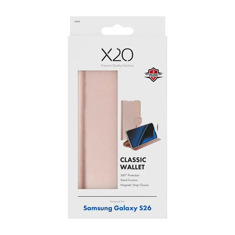 X2O Classic Wallet Samsung Galaxy S26 Rose Gold - 3410099