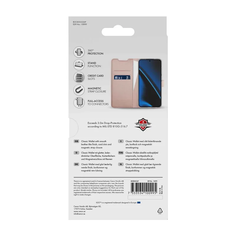 X2O Classic Wallet Samsung Galaxy S26 Rose Gold - 3410099