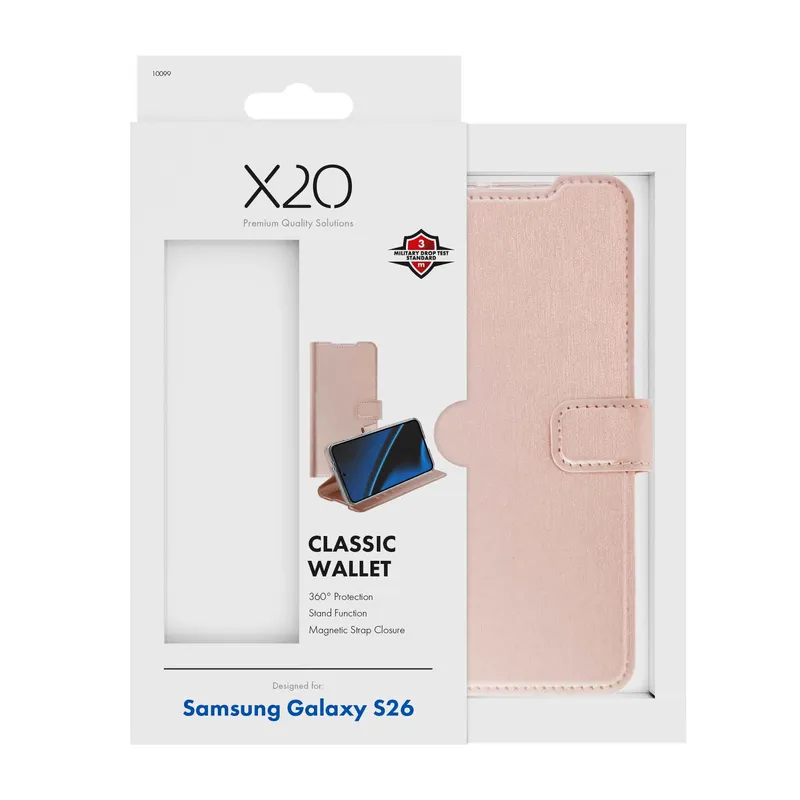 X2O Classic Wallet Samsung Galaxy S26 Rose Gold - 3410099