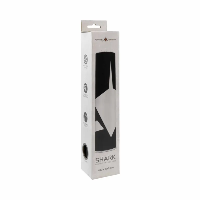 White Shark SHARK L Gaming Musemåtte 400x300mm Sort/Hvid - 2053976