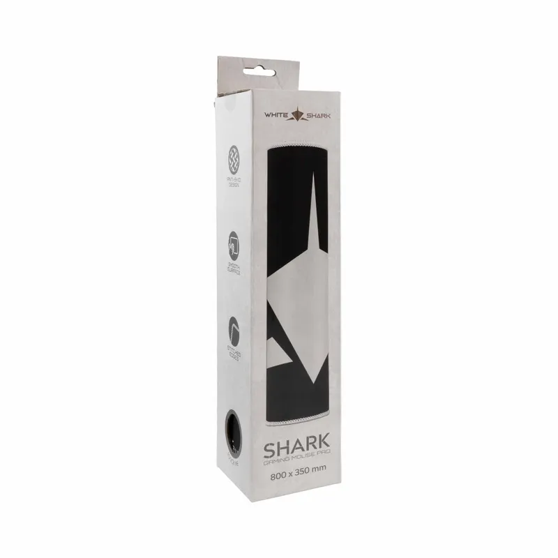 White Shark SHARK XL Gaming Musemåtte 800x350mm Sort/Hvid - 2053977