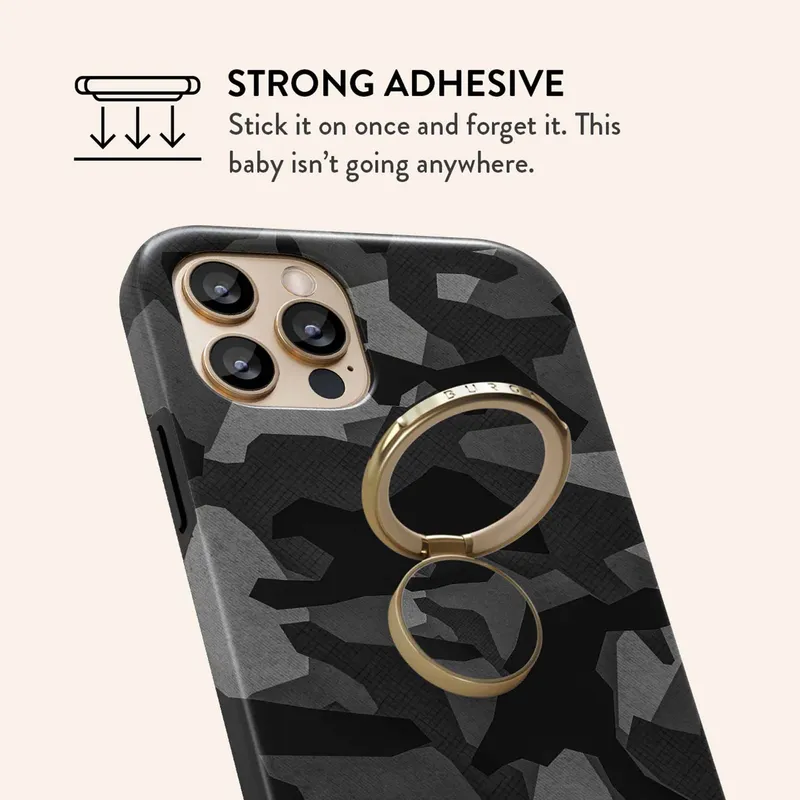 Burga Night Black Camo - Universal Ring Holder Guld - 2809800