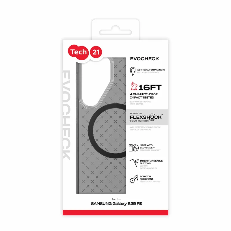 Tech21 Evo Check Magnet Samsung Galaxy S25 FE Smokey/Sort - 5960867