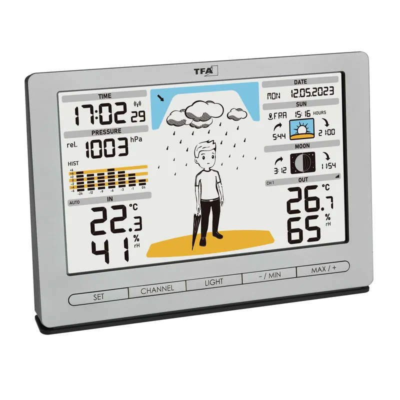 TFA Trådløs Vejrstation METEO JACK Sølv - 1603930