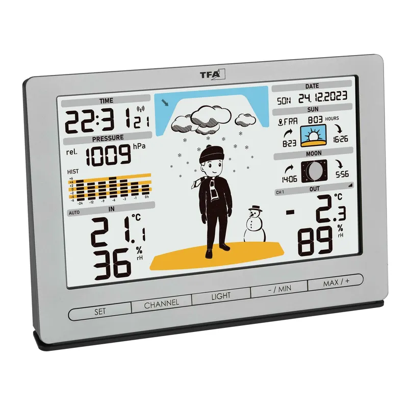 TFA Trådløs Vejrstation METEO JACK Sølv - 1603930