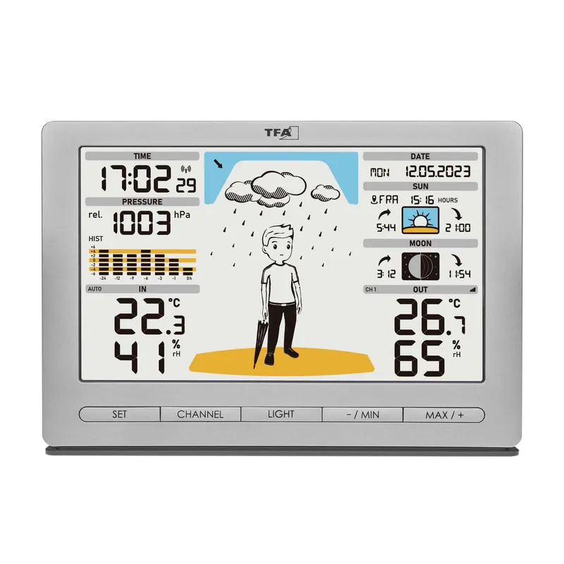 TFA Trådløs Vejrstation METEO JACK Sølv - 1603930