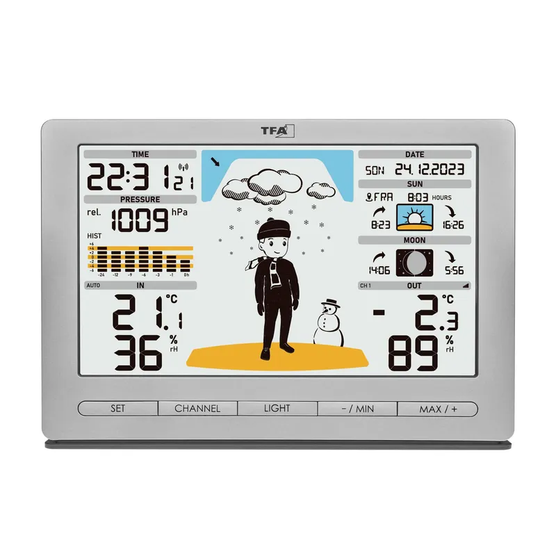 TFA Trådløs Vejrstation METEO JACK Sølv - 1603930