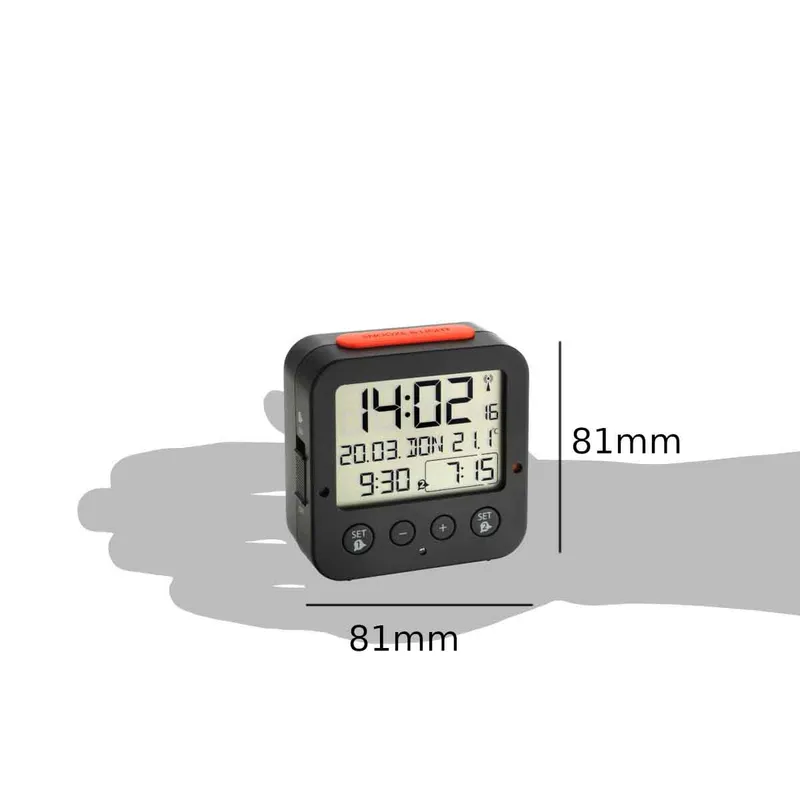 TFA Digital Radioalarmur BINGO med Temperaturmåler Sort - 1602614