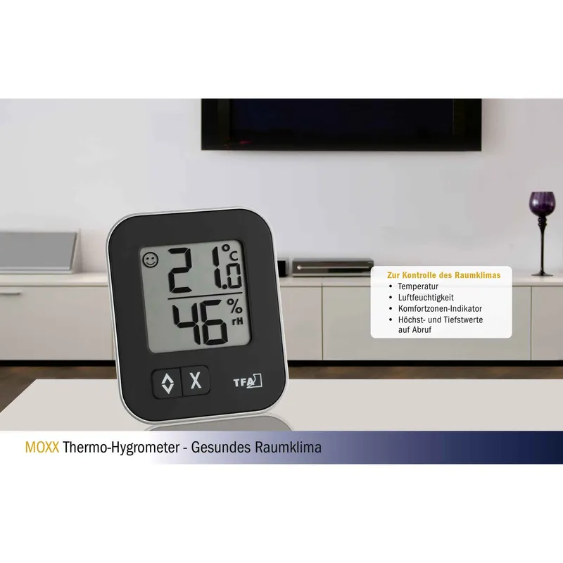 TFA Digital Termo-Hygrometer MOXX Sort - 1602292