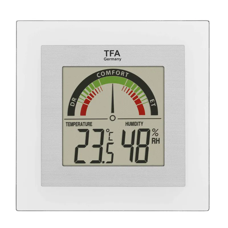 TFA Digital Indendørs Termo-Hygrometer Sølv - 1602088