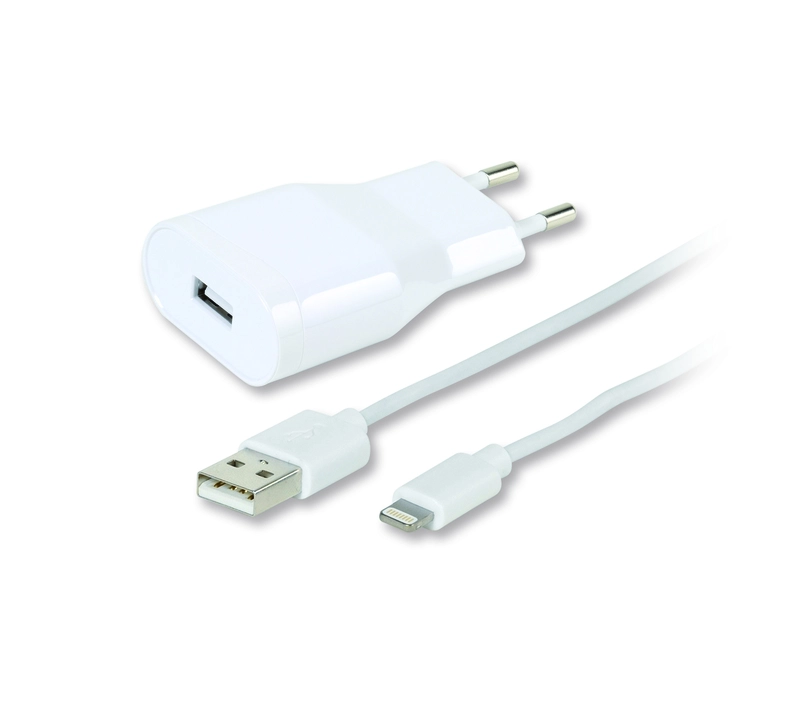 Vivanco Lightning Oplader + Kabel 2.4A Hvid - 2860018