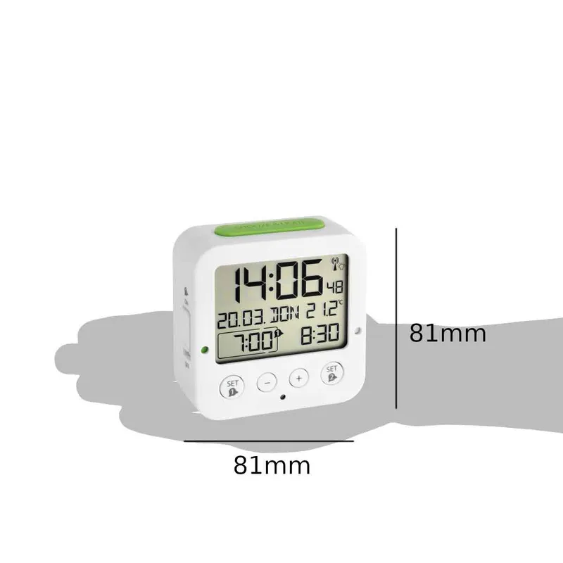 TFA Digital Radioalarmur BINGO med Temperaturmåler Hvid - 1602615