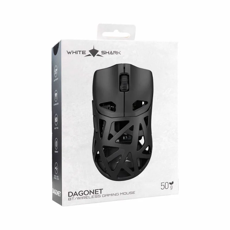 White Shark DAGONET-2 Trådløse Gaming Mus 6D 24.000dpi Sort - 9450987