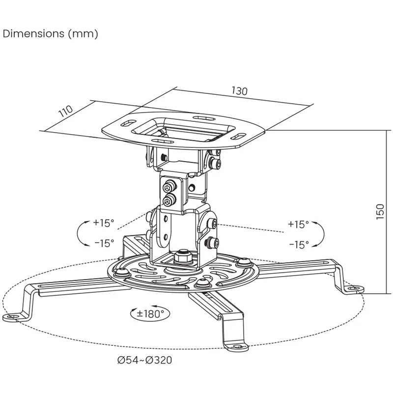 SBOX Projektor Loftsbeslag 13.5kg Hvid - 2053334