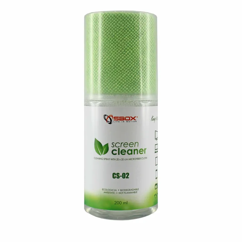 SBOX Skærmrens 200ml inkl. Mikrofiberklud Grøn - 2053041