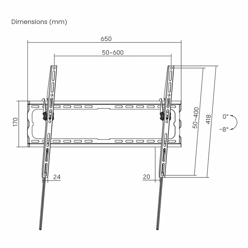 SBOX Slim Vipbar Beslag VESA 600/80