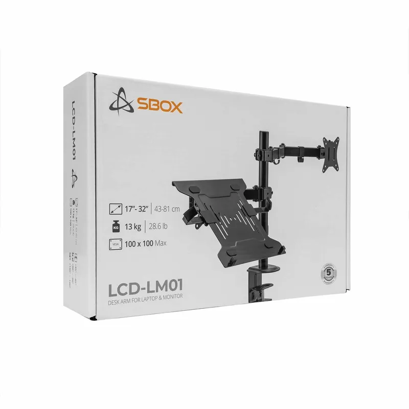 SBOX Skrivebord Skærmbeslag VESA 100/32