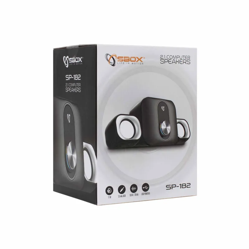 SBOX Stereo 2.1 USB Højttalere Sort - 9450239