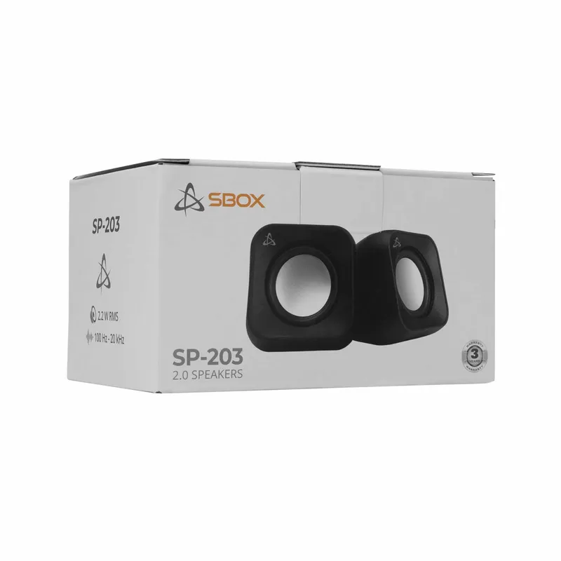 SBOX Stereo 2.0 USB Højttalere Sort - 9450342