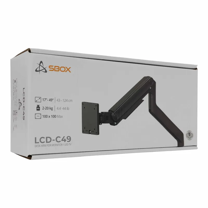 SBOX Skrivebord Skærmbeslag VESA 100/49