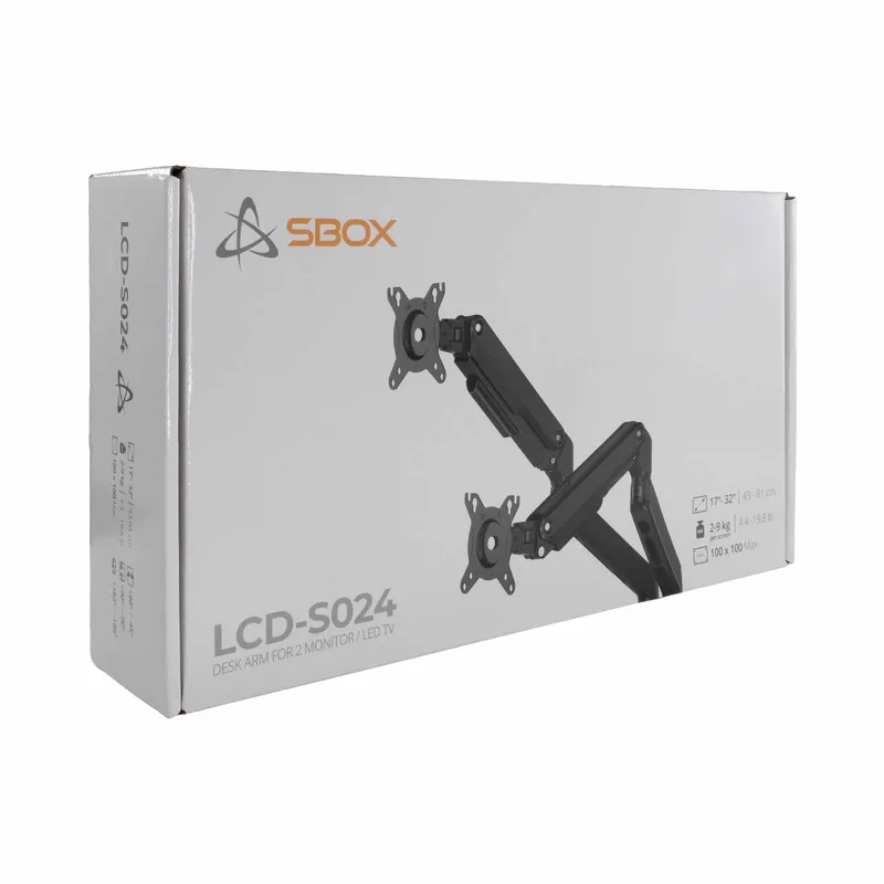 SBOX Skrivebord Skærmbeslag VESA 100/32