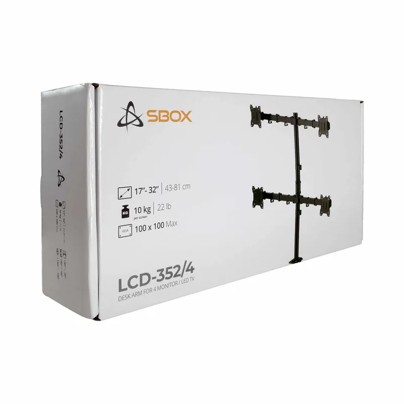 SBOX Skrivebord Skærmbeslag VESA 100/32