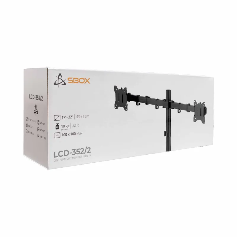 SBOX Skrivebord Skærmbeslag VESA 100/32