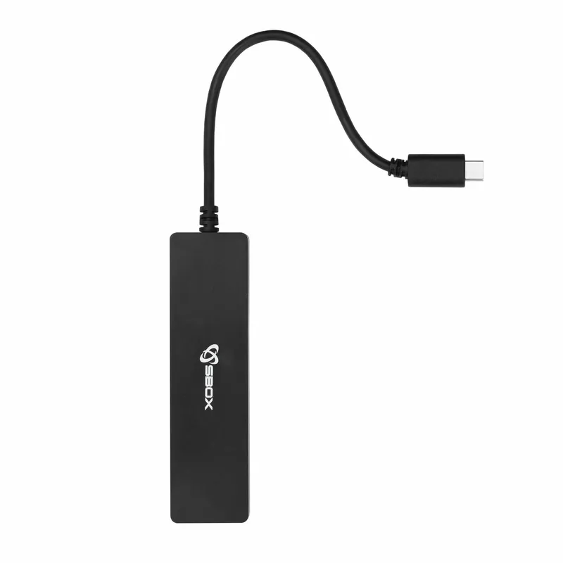 SBOX 4i1 USB-C Slim Hub 4x USB-A Sort - 7326688
