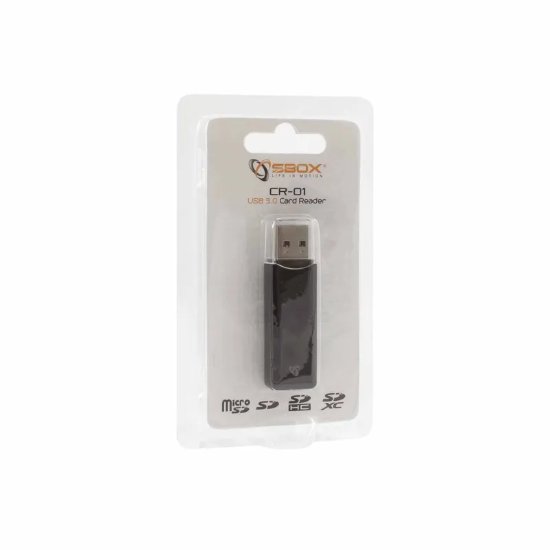 SBOX USB 3.0 Kortlæser microSD/SD/SDHC/SDXC Sort - 2053834