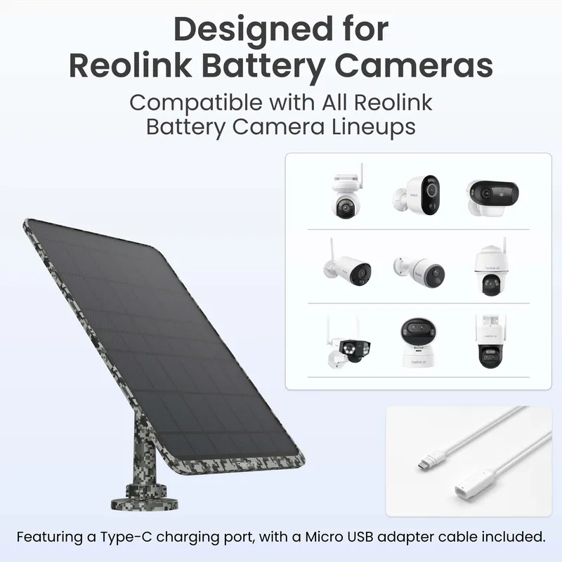 Reolink solcellepanel 3 - 12W Camouflage - 8503404