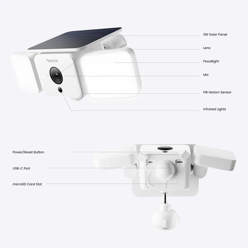 Reolink Solar Floodlight Udendørs batterikamera Wi-Fi Hvid - 8503502
